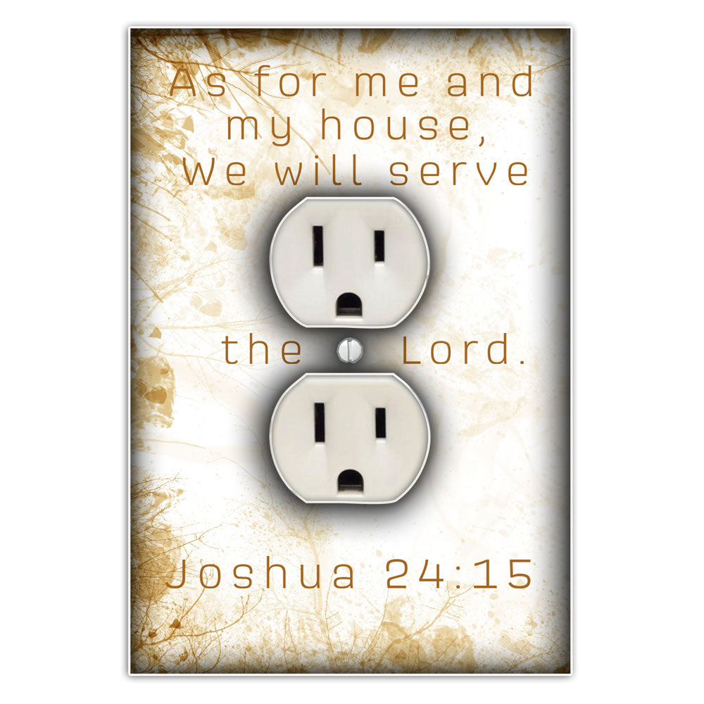 Joshua 24:15 Decorative Duplex Outlet Wall Plate Cover