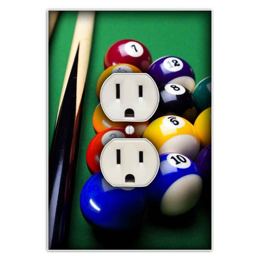 Billiards Decorative Duplex Outlet Wall Plate Cover