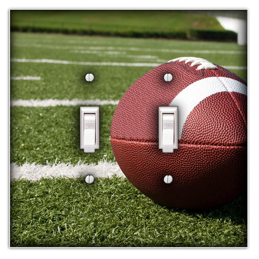 Football Decorative Double Toggle Light Switch Cover