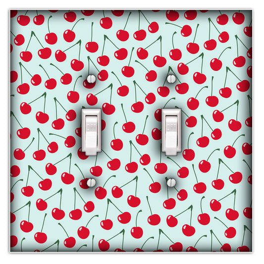 Funky Cherries Decorative Double Toggle Light Switch Cover
