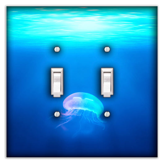 Jellyfish Decorative Double Toggle Light Switch Cover