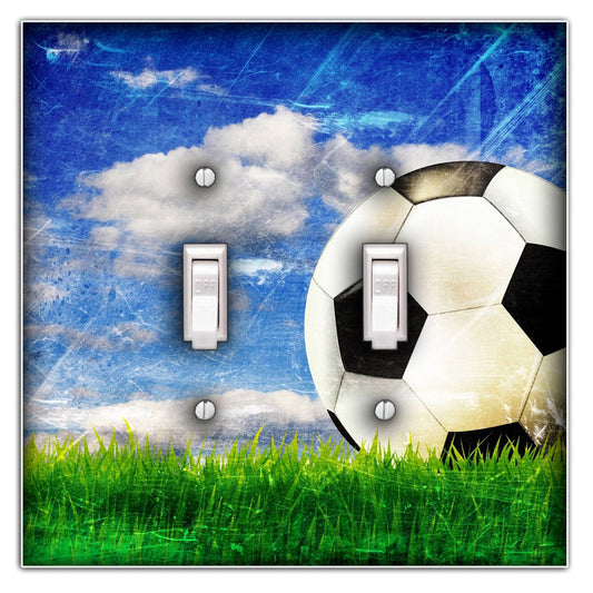 Soccer Decorative Double Toggle Light Switch Cover