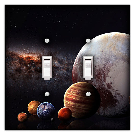 Space Decorative Double Toggle Light Switch Cover