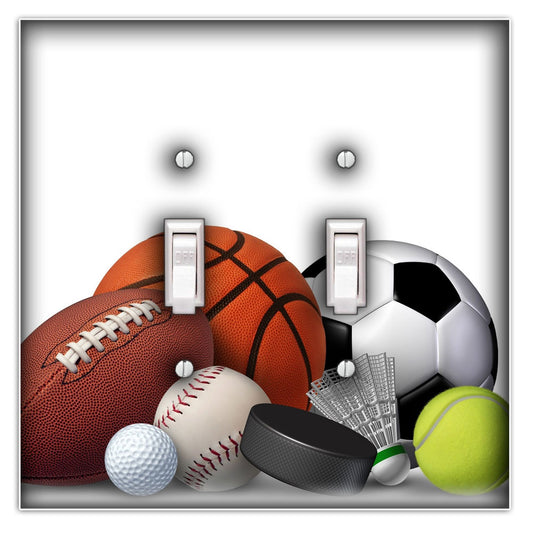 Sports Decorative Double Toggle Light Switch Cover