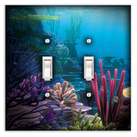 Underwater Decorative Double Toggle Light Switch Cover