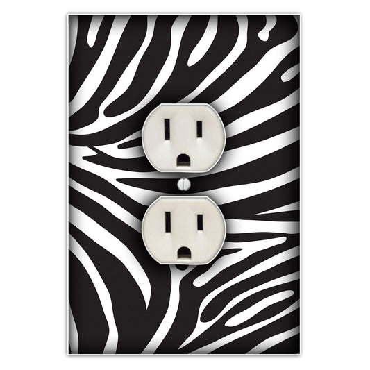 Zebra Print Decorative Duplex Outlet Wall Plate Cover